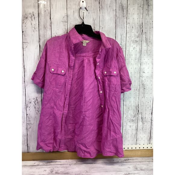 White Stag Fuchsia Button-Down Shirt - Picture 1 of 4